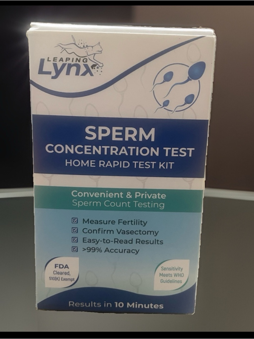 Lynx Sperm Concentration Rapid Home Test Kit NEW 03/2027